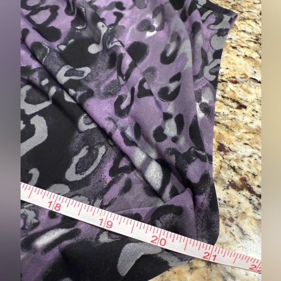 Loft abstract leopard print midi dress purple gray black SZ M - Picture 10 of 14